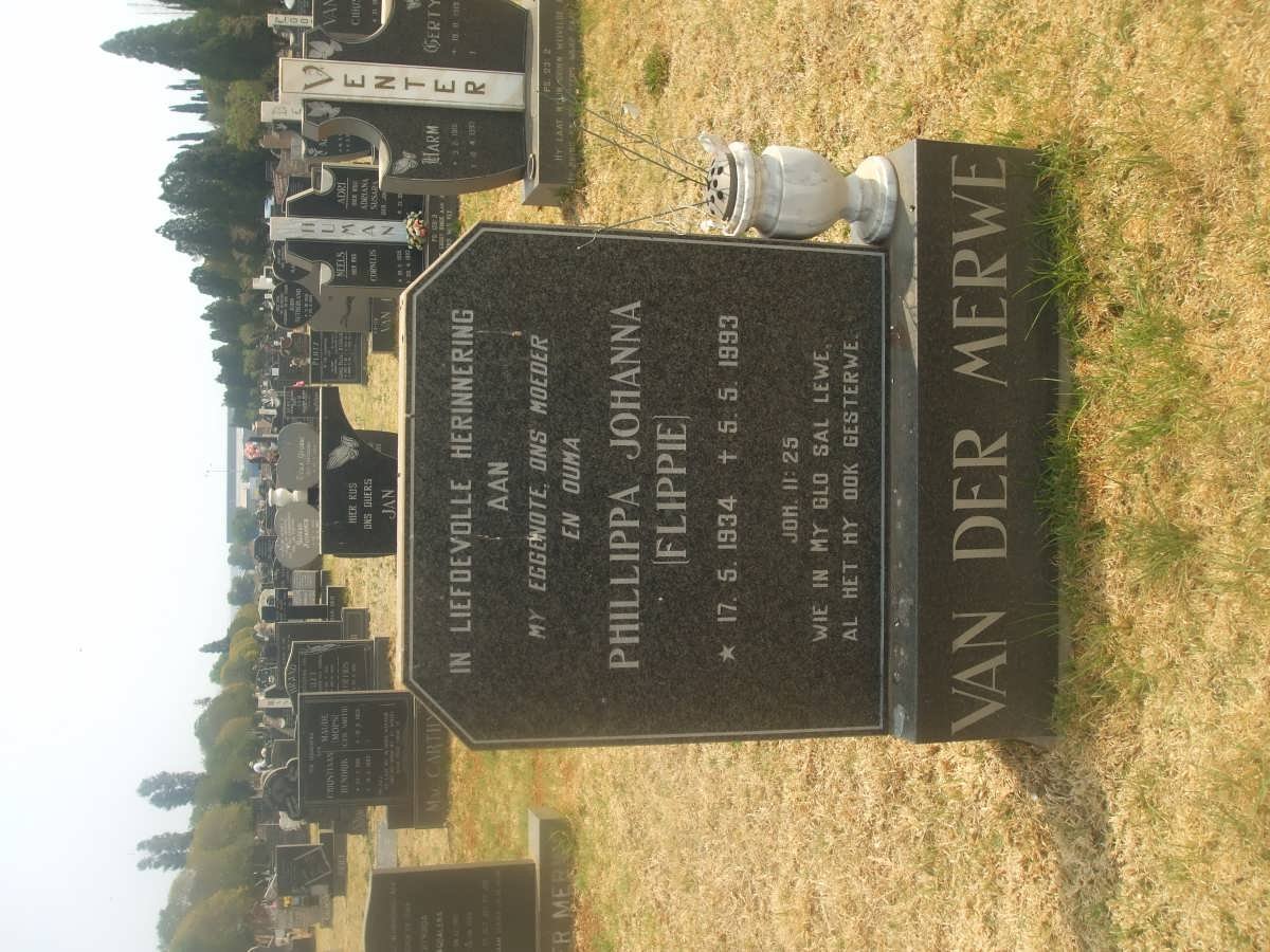 MERWE Phillippa Johanna, van der 1934-1993