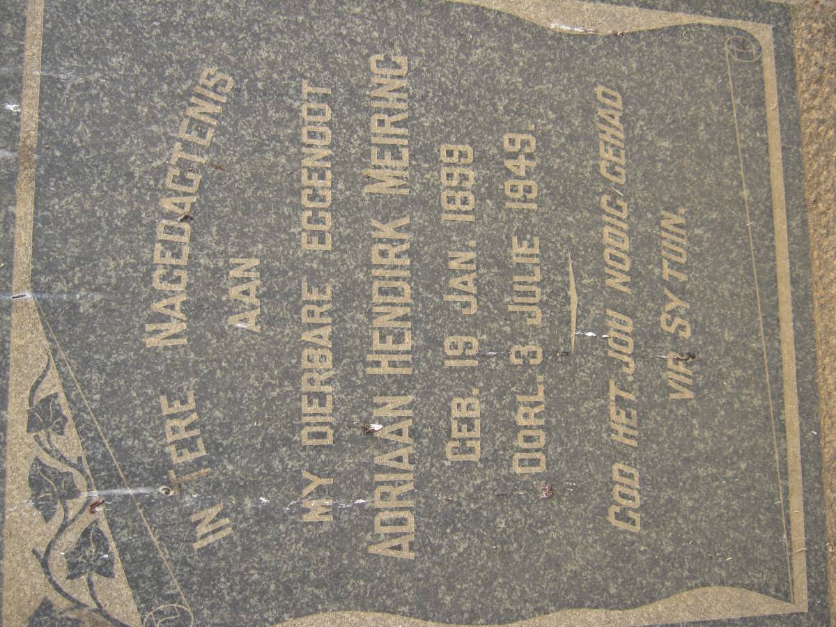 MEIRING Adriaan Hendrik 1899-1949