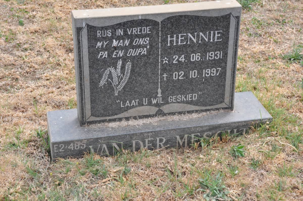 MESCHT Hennie, van der 1931-1997