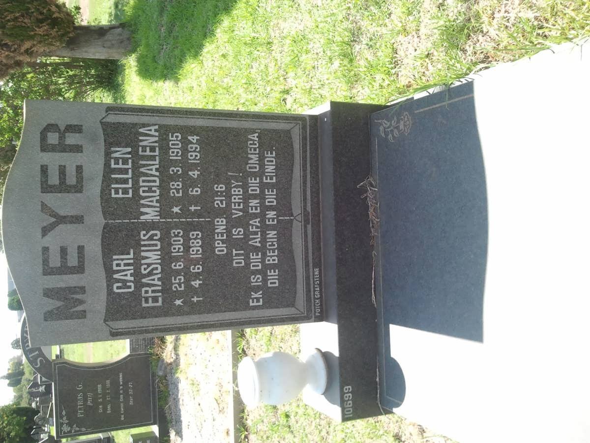 MEYER Carl Erasmus 1903-1989 &amp; Ellen Magdalena 1905-1994