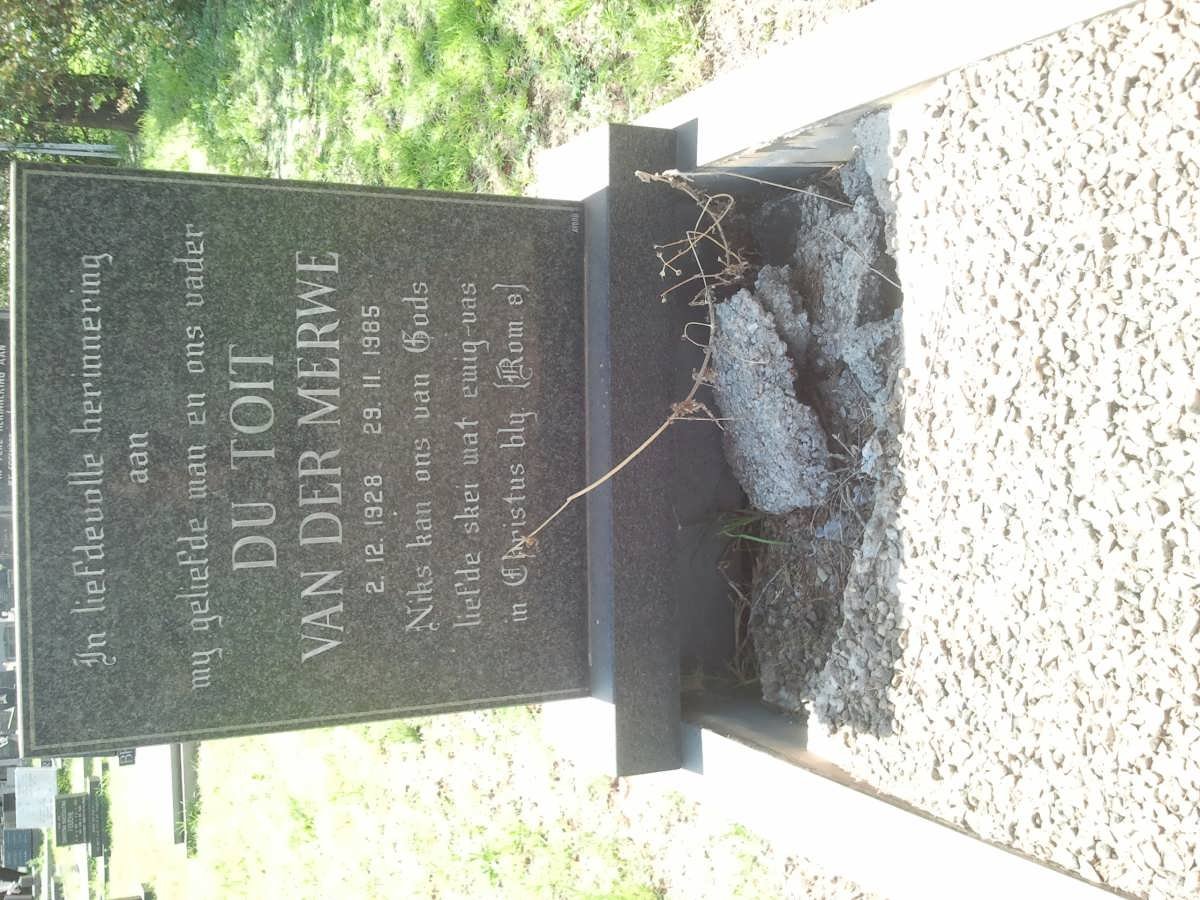 MERWE du Toit, van der 1928-1985