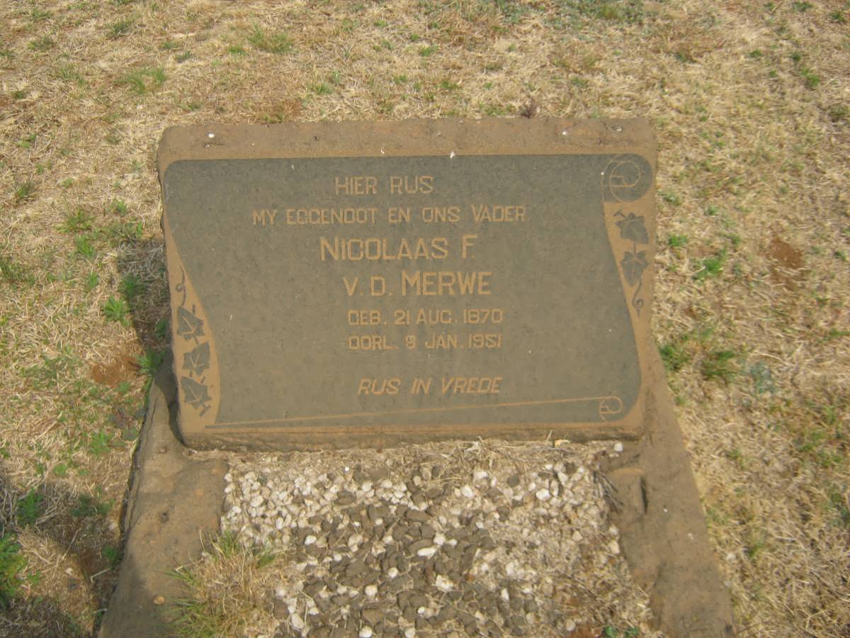 MERWE Nicolaas F., v.d. 1870-1951