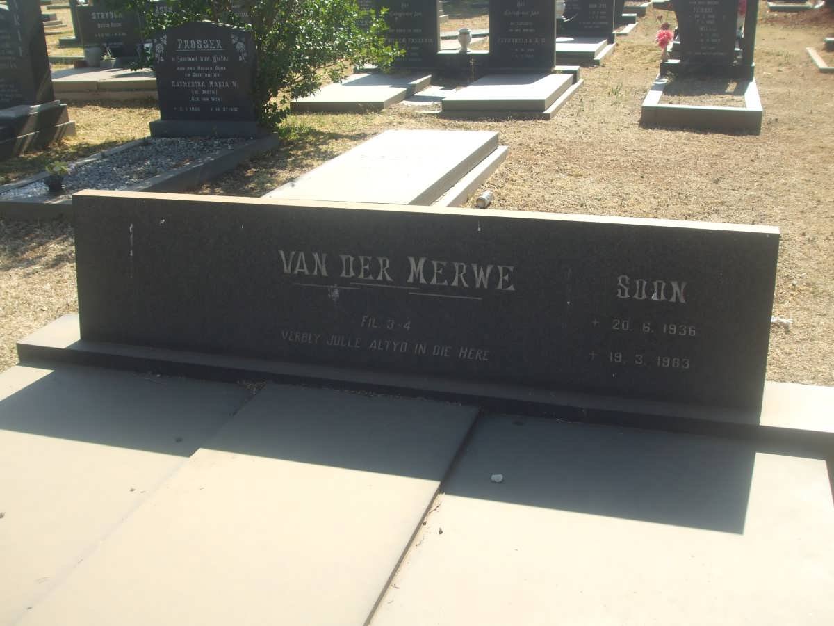 MERWE Soon, van der 1936-1983