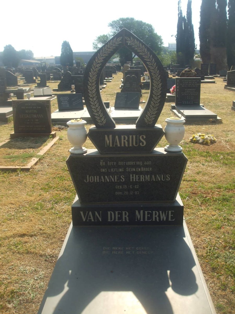 MERWE Johannes Hermanus, van der 1962-1983