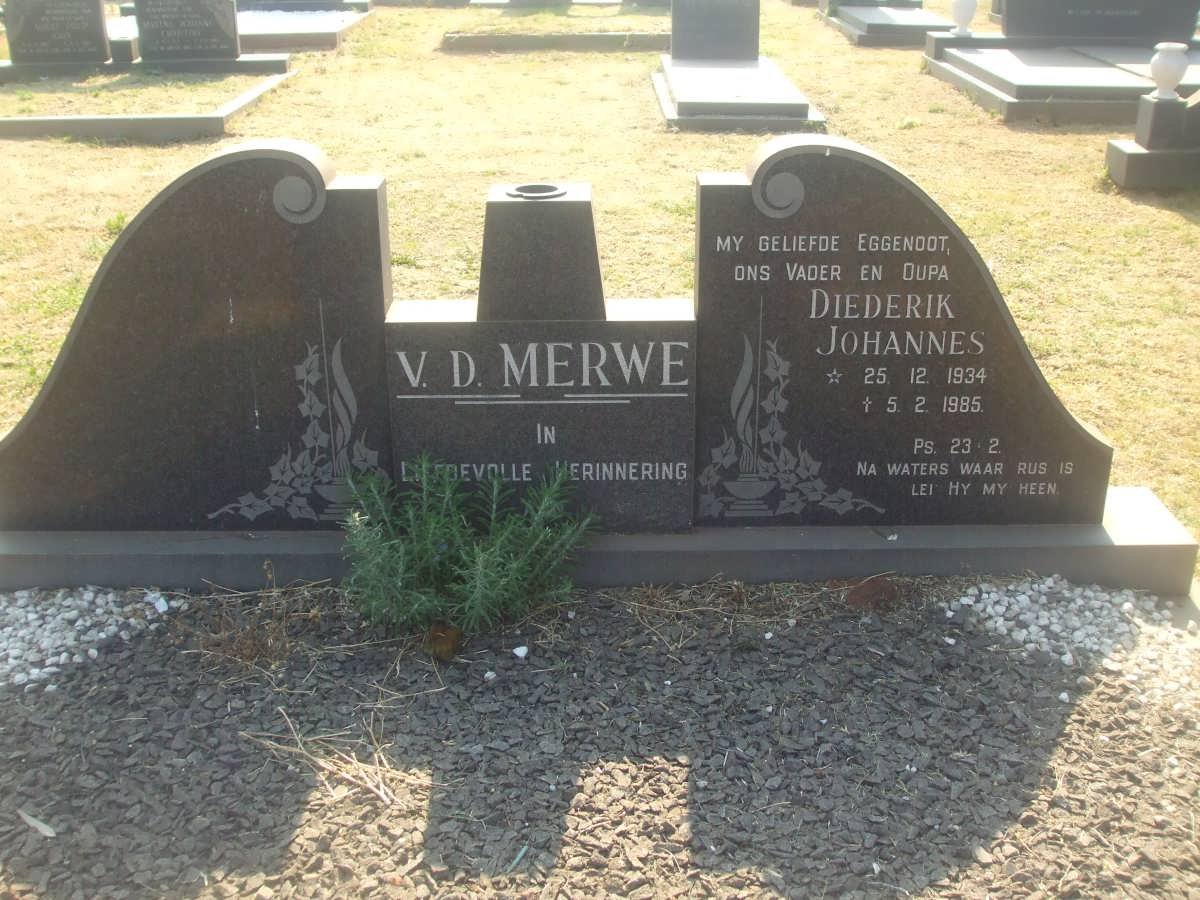 MERWE Diederik Johannes, v.d. 1934-1985