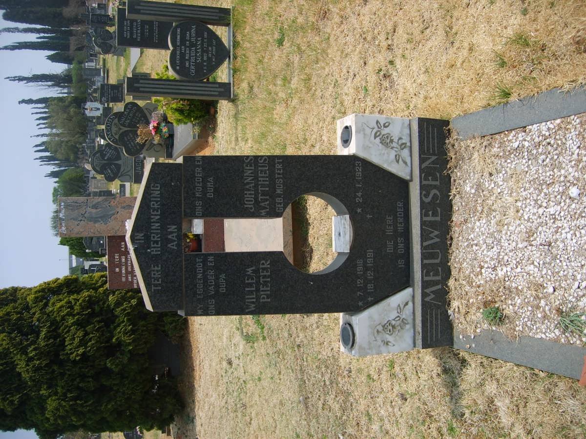 MEUWESEN Willem Pieter 1916-1991 &amp; Johannes Mattheus MOSTERT 1923-