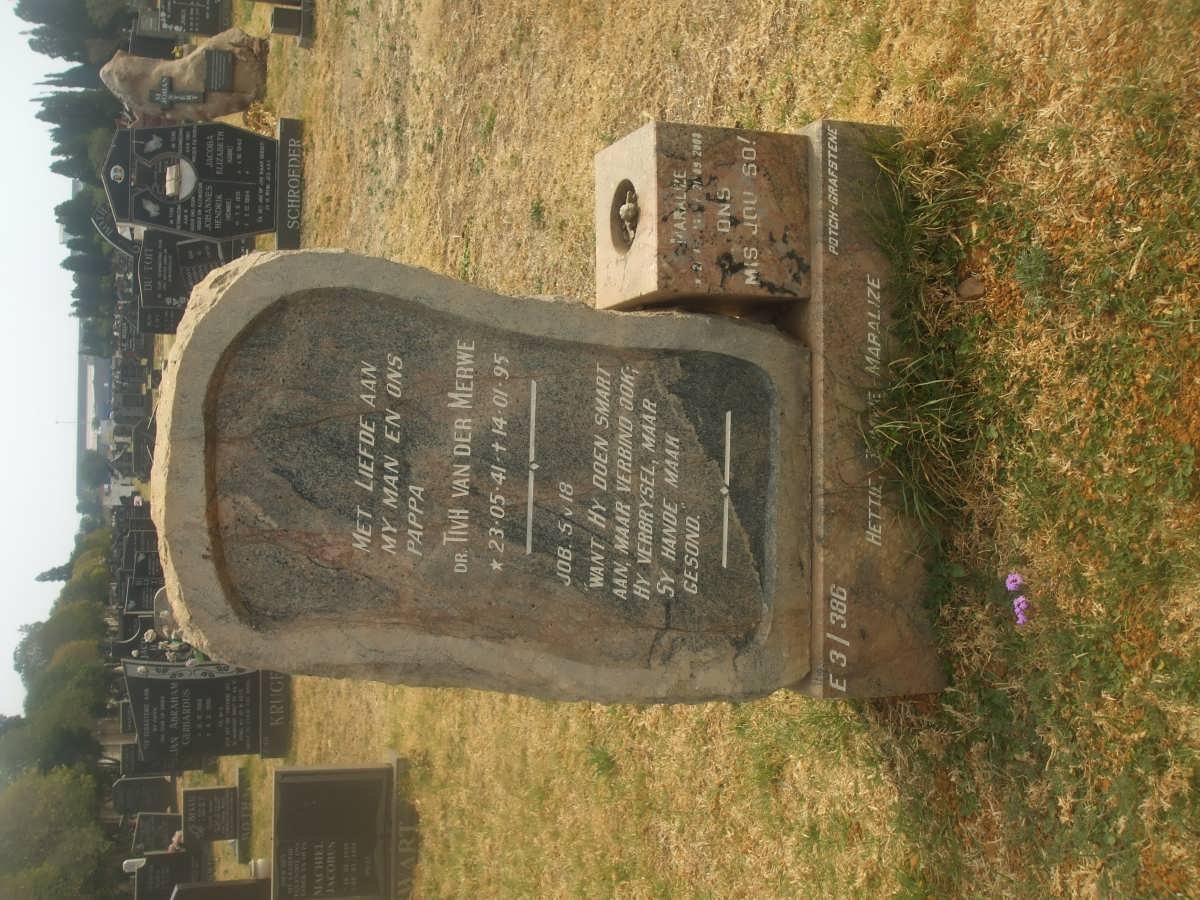 MERWE Thomas Ignatius van Heerden, van der 1941-1995 :: VAN DER MERWE Maralize 1982-2008