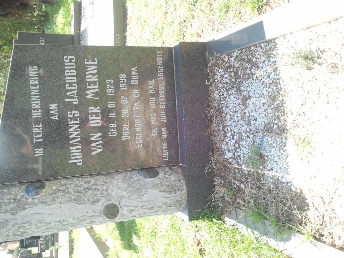 MERWE Johannes Jacobus, van der 1923-1998