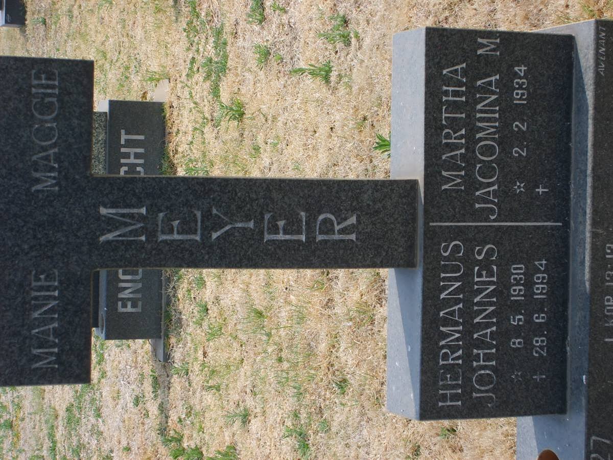 MEYER Hermanus Johannes 1930-1994 &amp; Martha Jacomina M. 1934-