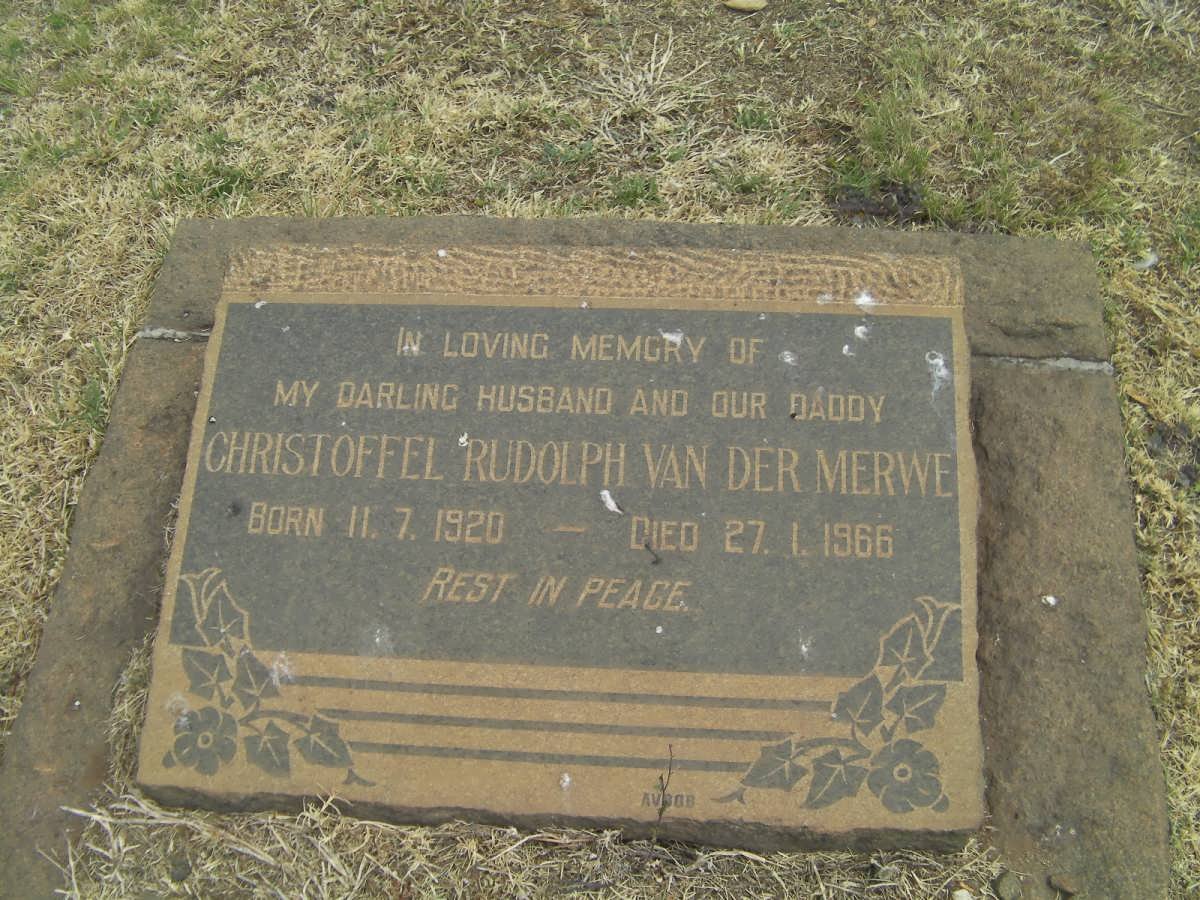 MERWE Christoffel Rudolph, van der 1920-1966