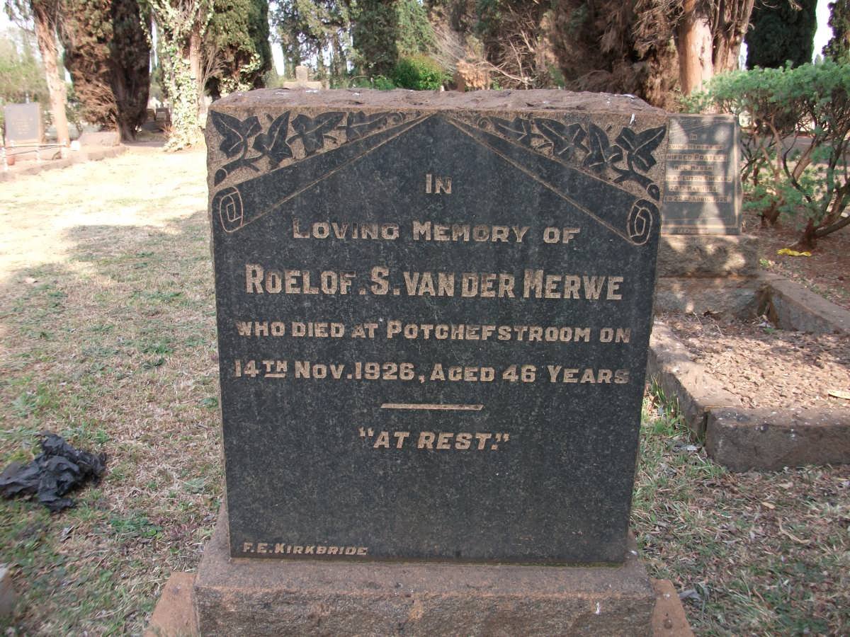 MERWE Roelof S., van der -1926