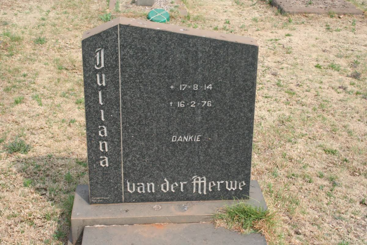 MERWE Juliana, van der 1914-1976
