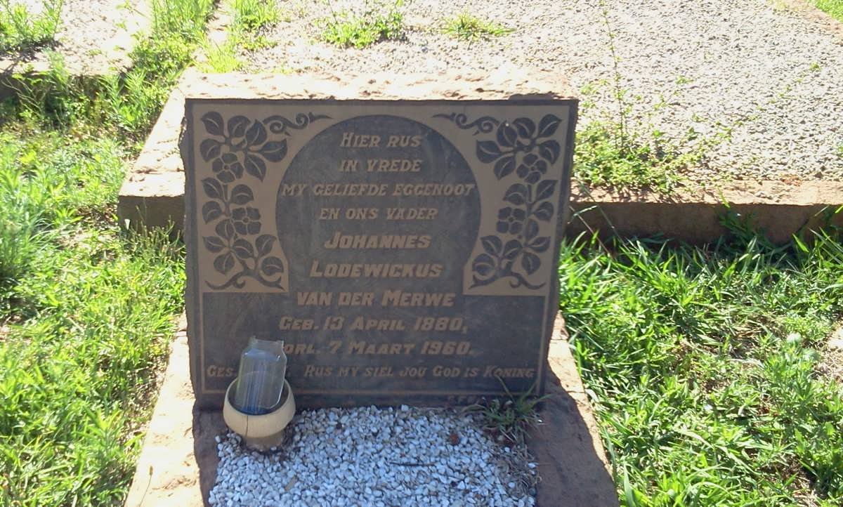 MERWE Johannes Lodewickus, van der 1880-1960