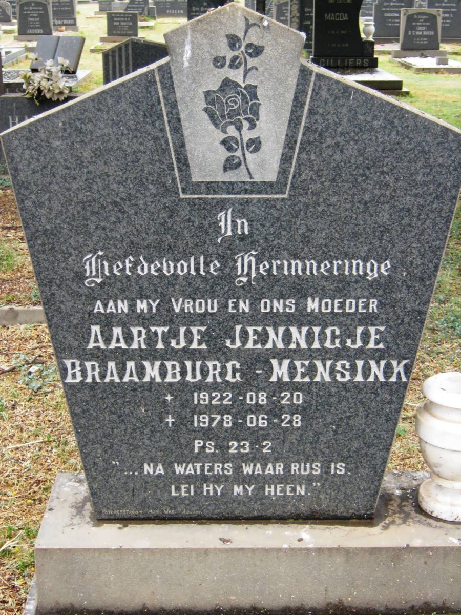 MENSINK Aartje Jennigje Braamburg 1922-1978