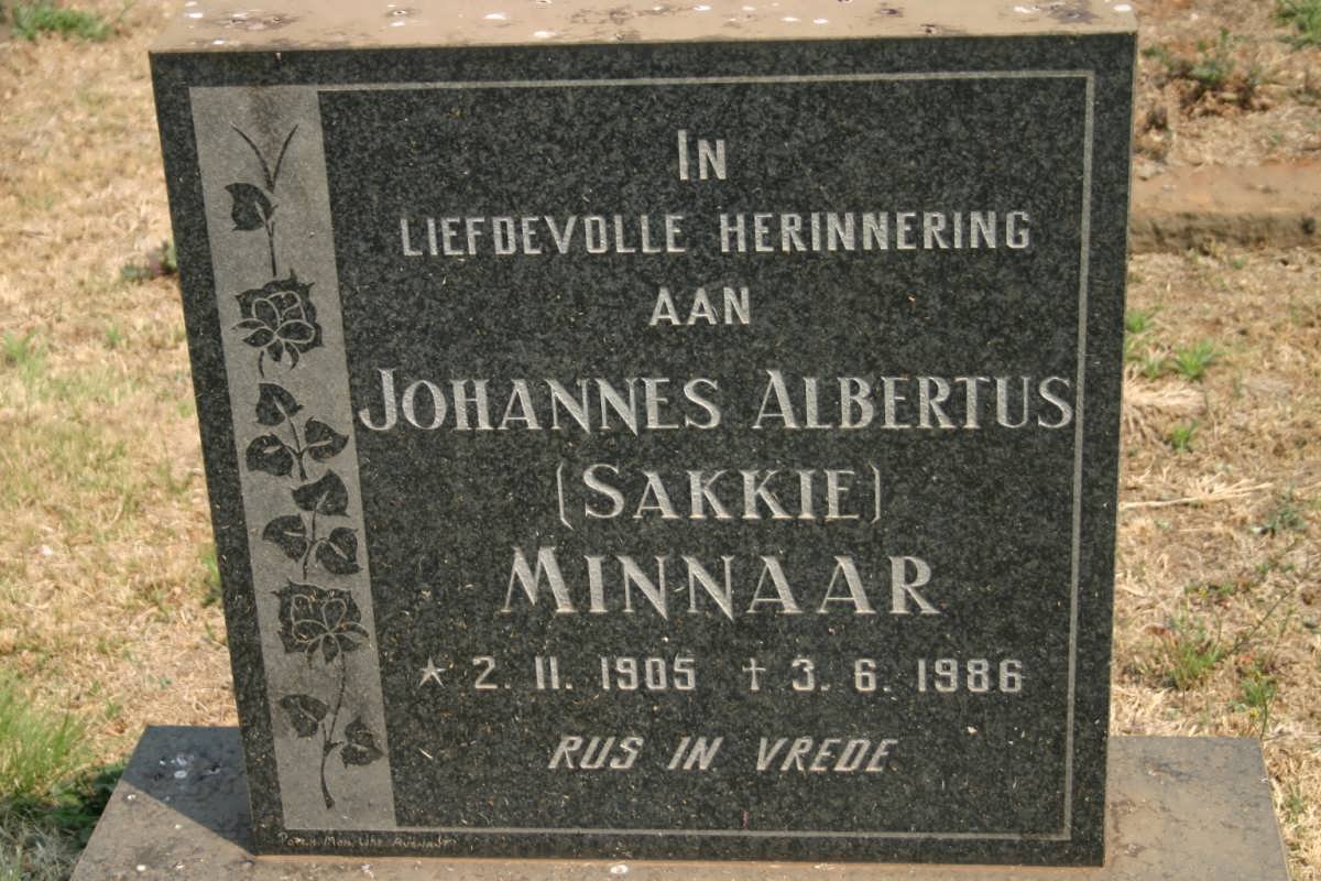 MINNAAR Johannes Albertus 1905-1986