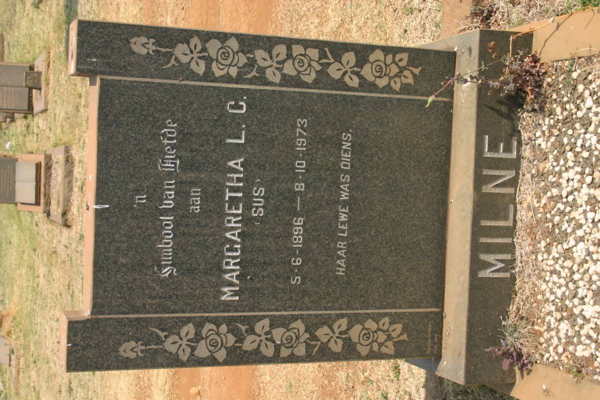 MILNE Margaretha L.C. 1896-1973