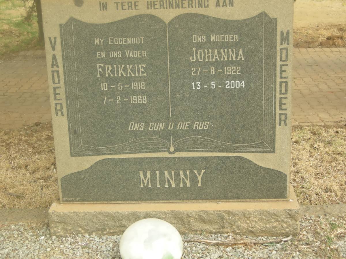 MINNY Frikkie 1918-1969 &amp; Johanna 1922-2004