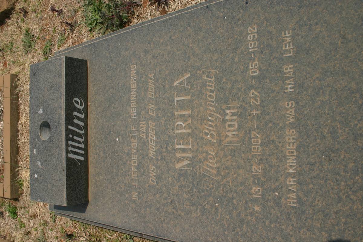 MILNE Merita nee BLIGNAUT 1907-1969