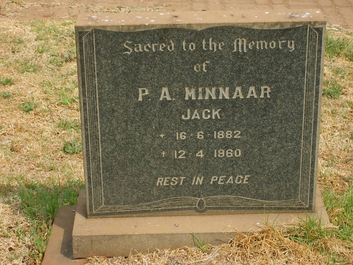 MINNAAR P.A. 1882-1960