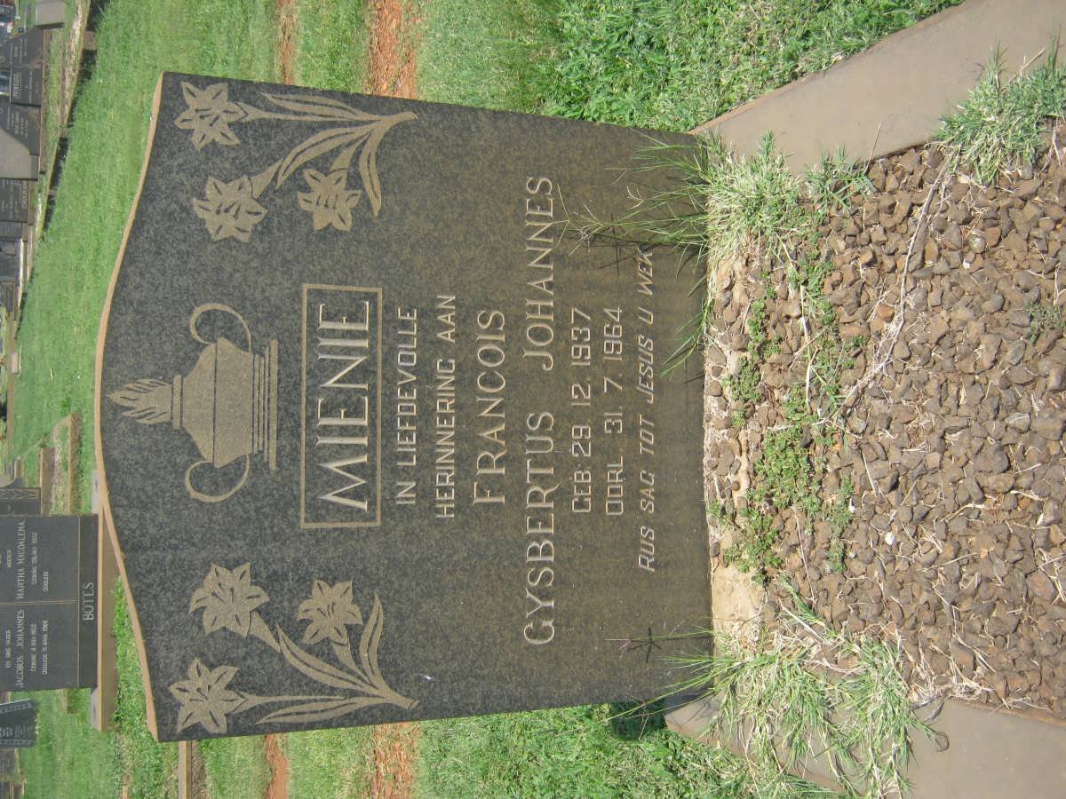 MIENIE Francois Gysbertus Johannes 1937-1964