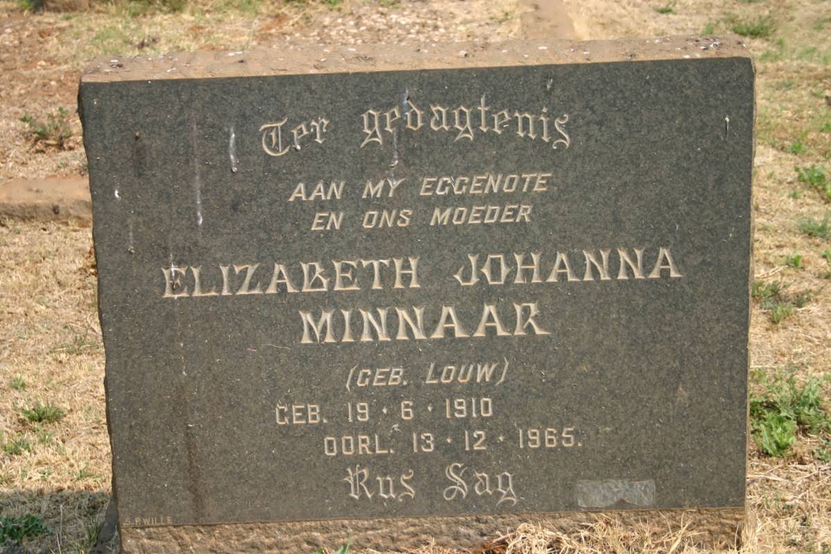 MINNAAR Elizabeth Johanna nee LOUW 1910-1965