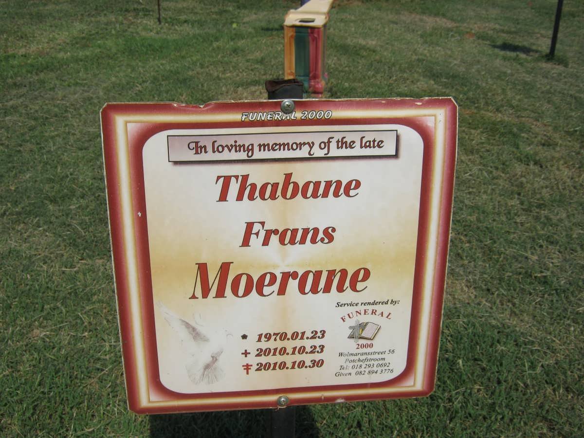 MOERANE Thabane Frans 1970-2010