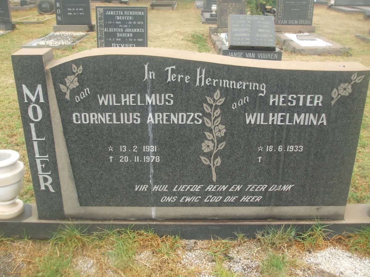 MOLLER Wilhelmus Cornelius Arendzs 1931-1978 &amp; Hester Wilhelmina 1933-