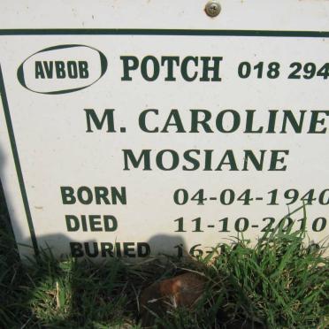MOSIANE M. Caroline 1940-2010
