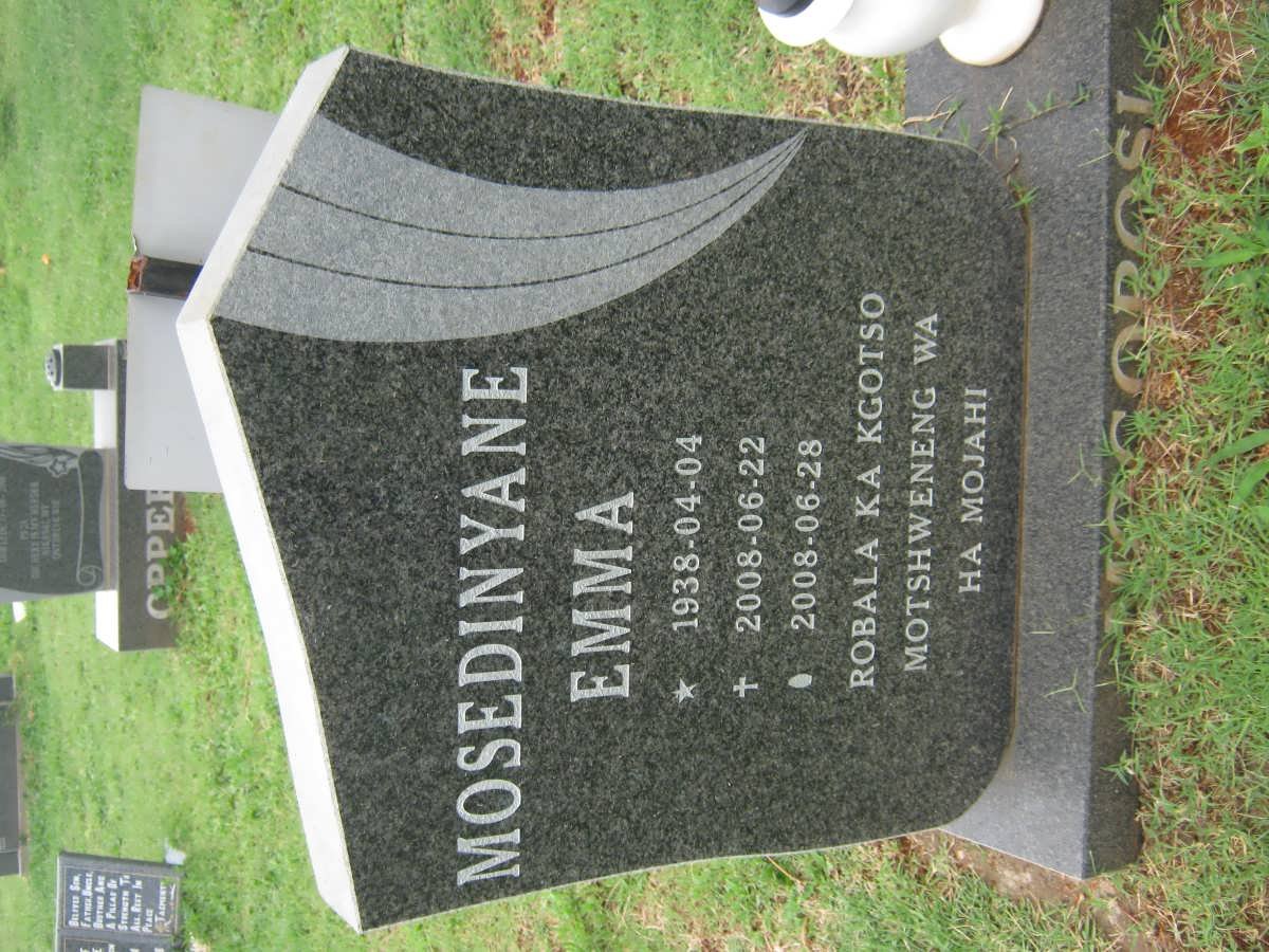 MOGOROSI Mosedinyane Emma 1938-2008