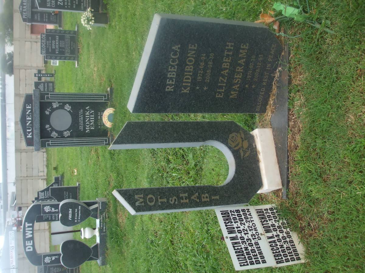 MOTSHABI Elizabeth Maserame 1972-2008 :: MOTSHABI Rebecca Kidibone 1974-2008