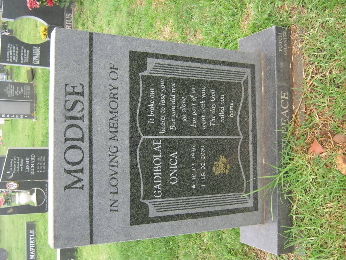 MODISE Gadibolae Onica 1936-2009