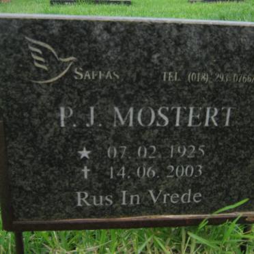 MOSTERT P.J. 1925-2003