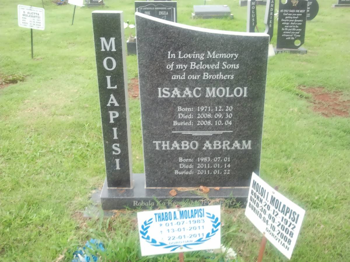 MOLAPISI Isaac Moloi 1971-2008 :: MOLAPSI Thabo Abram 1983-2011