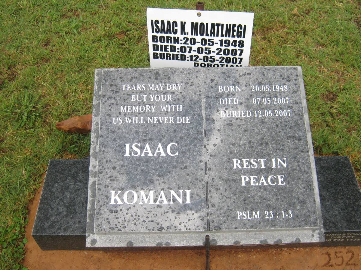 MOLATLHEGI Isaac Komani 1948-2007