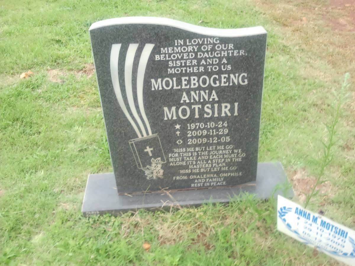 MOTSIRI Molebogeng Anna 1970-2009