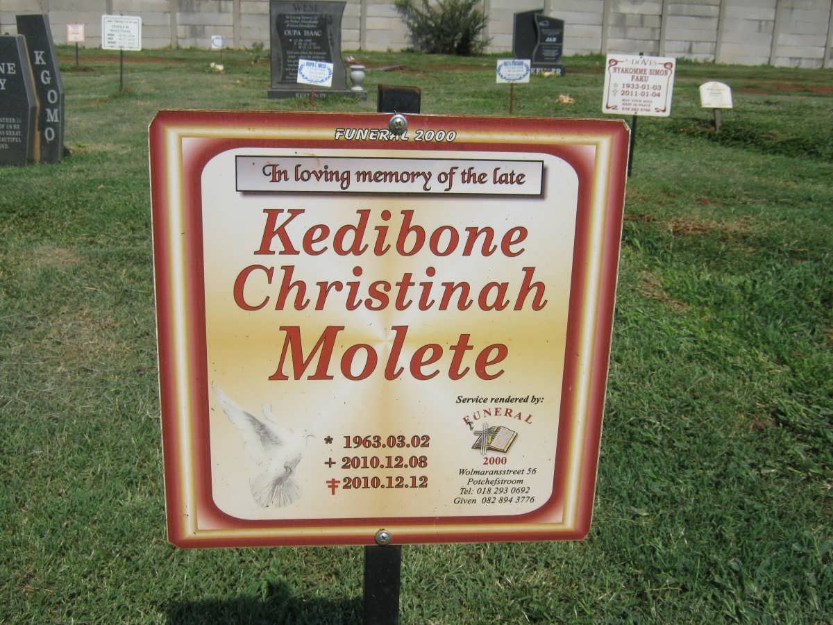 MOLETE Kedibone Christinah 1963-2010