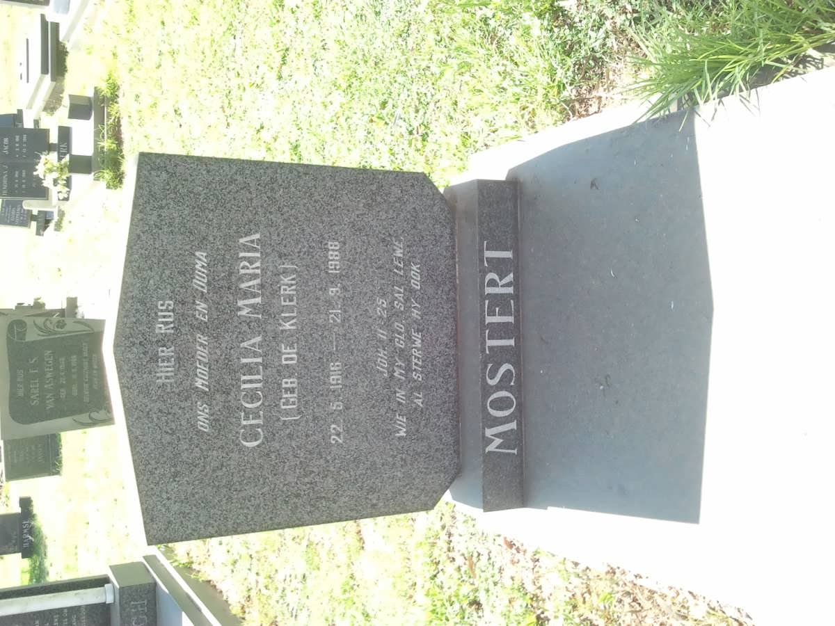 MOSTERT Cecilia Maria nee DE KLERK 1916-1988