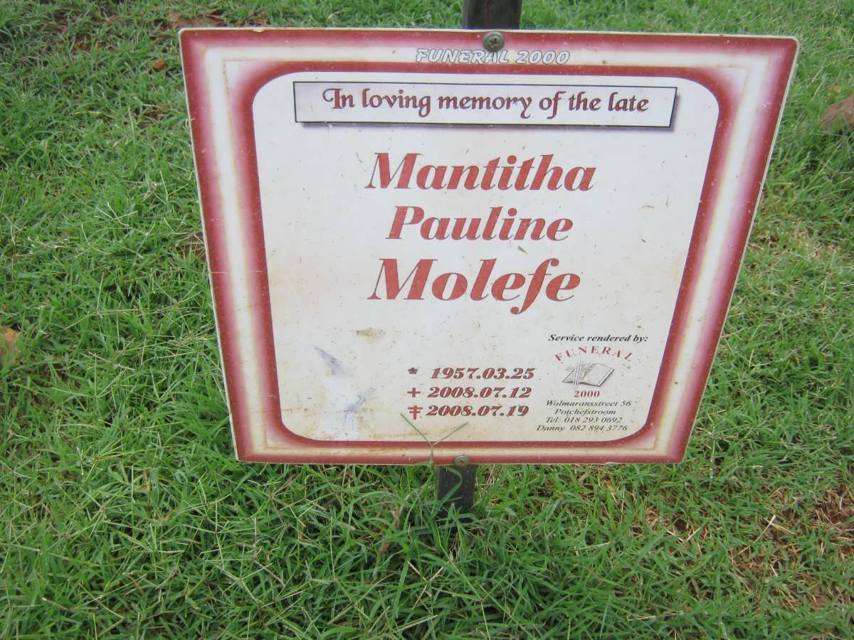 MOLEFE Mantitha Pauline 1957-2008