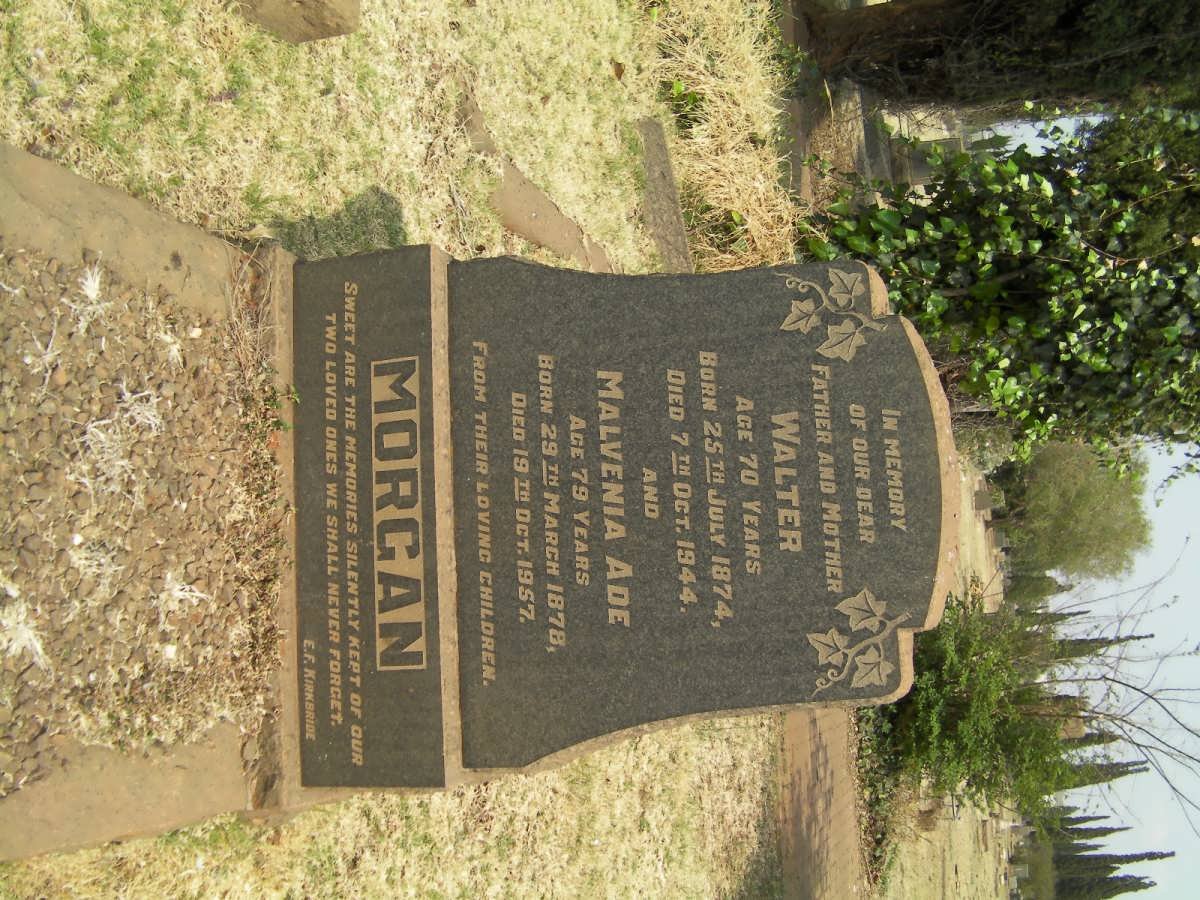 MORGAN Walter 1874-1944 &amp; Malvenia Ade 1878-1957
