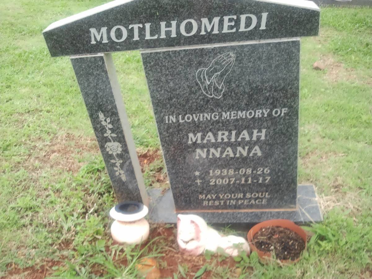 MOTLHOMEDI Mariah Nnana 1938-2007