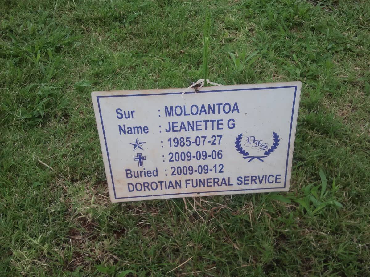 MOLOANTOA Jeanette G. 1985-2009