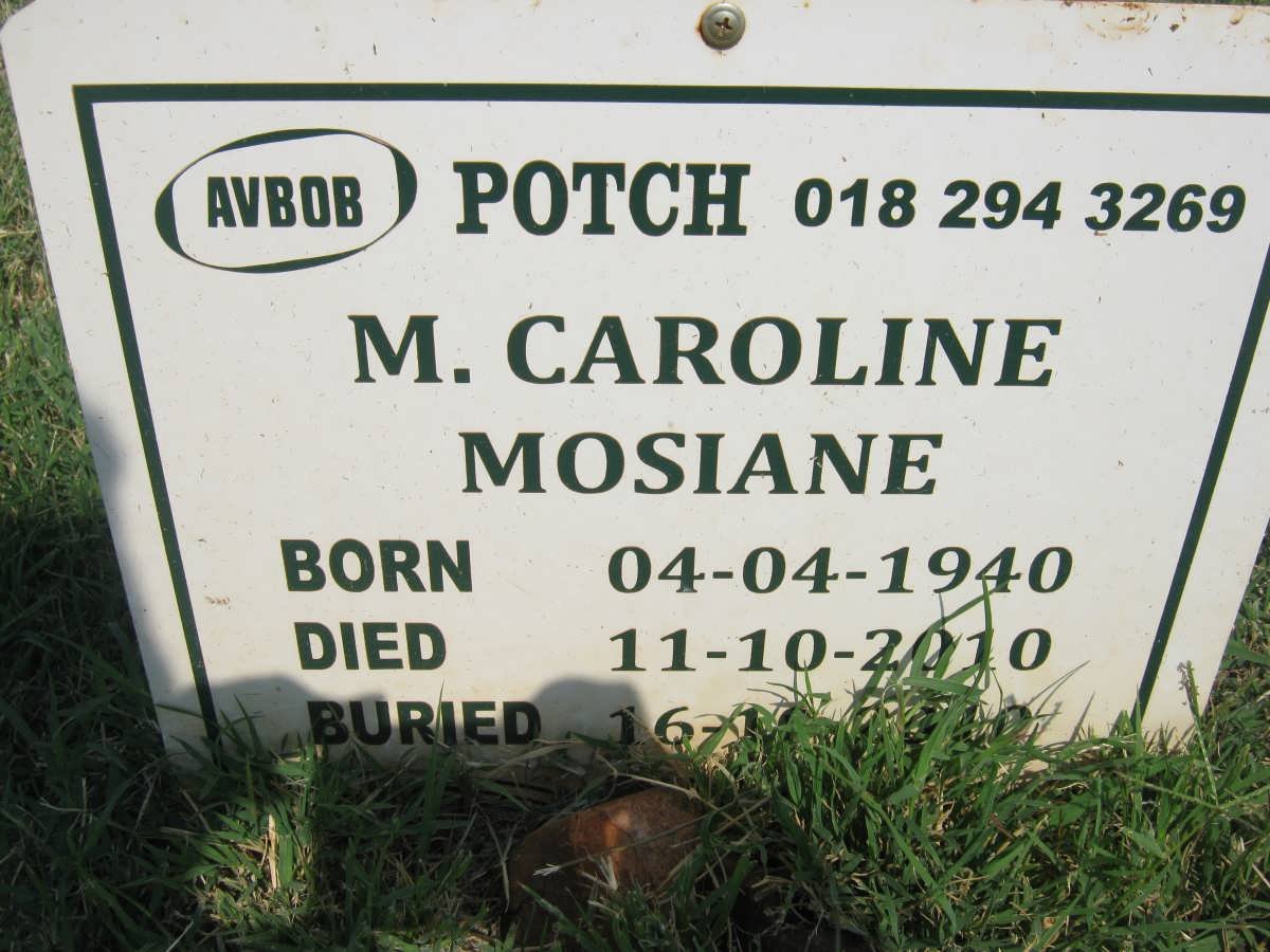 MOSIANE M. Caroline 1940-2010