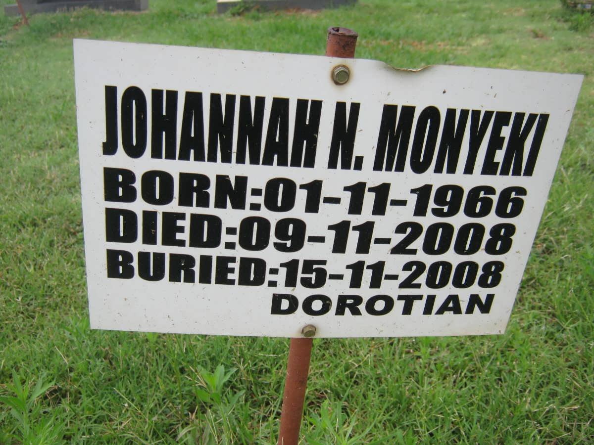 MONYEKI Johannah N. 1966-2008