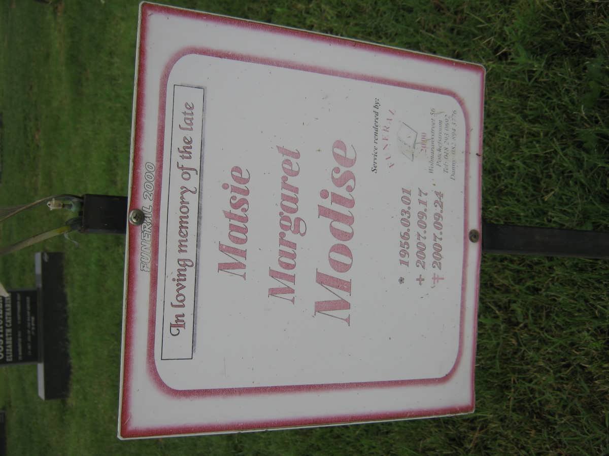 MODISE Matsie Margaret 1956-2007