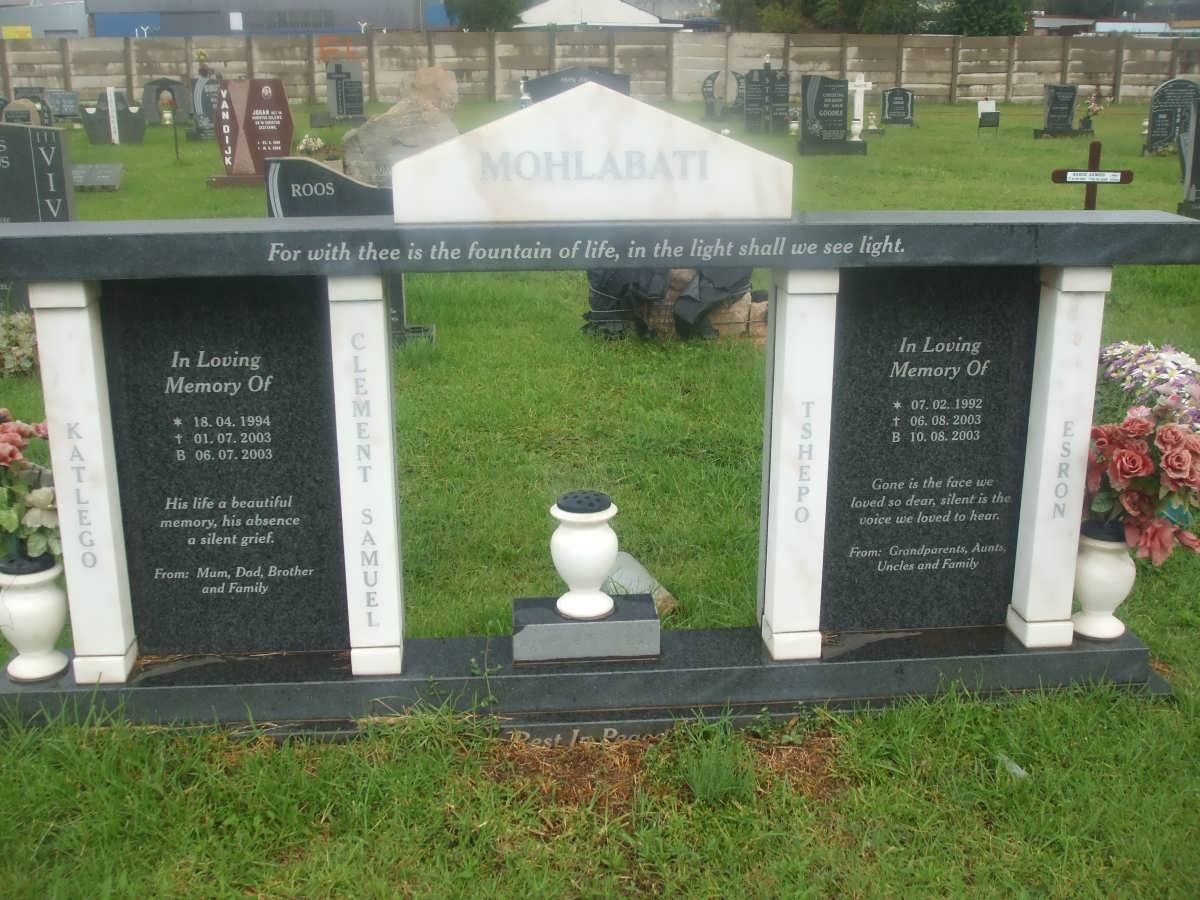 MOHLABATI Clement Samuel Katlego 1994-2003 :: MOHLABATI Tshepo Esron 1992- 2003