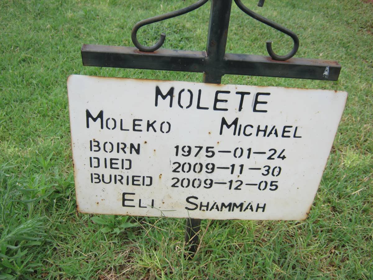 MOLETE Moleko Michael 1975-2009