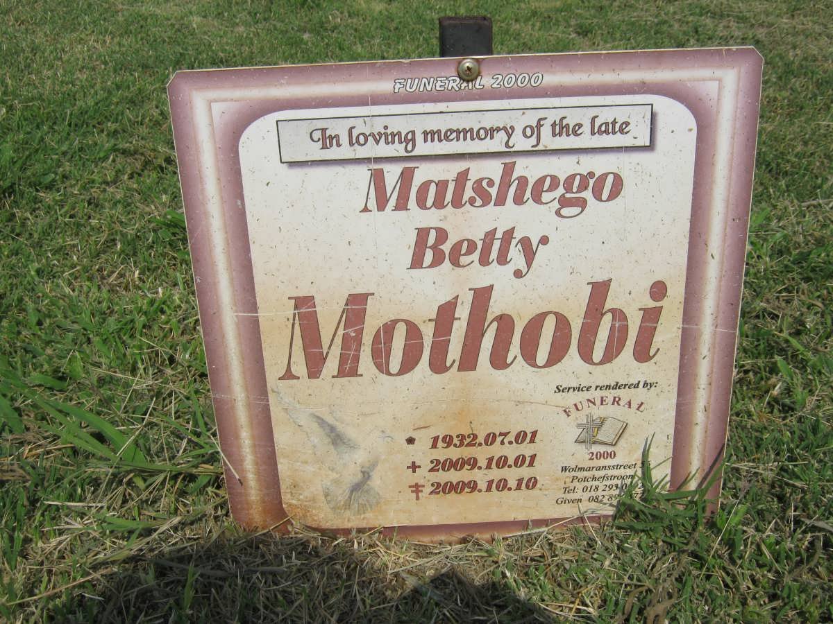 MOTHOBI Matshego Betty 1932-2009