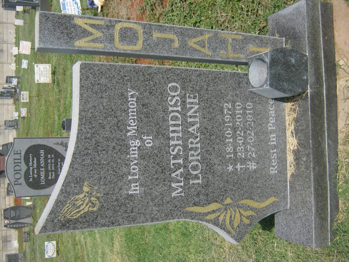 MOJAHI Matshidiso Lorraine 1972-2010