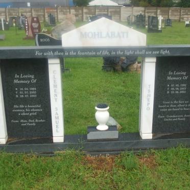 MOHLABATI Clement Samuel Katlego 1994-2003 :: MOHLABATI Tshepo Esron 1992- 2003