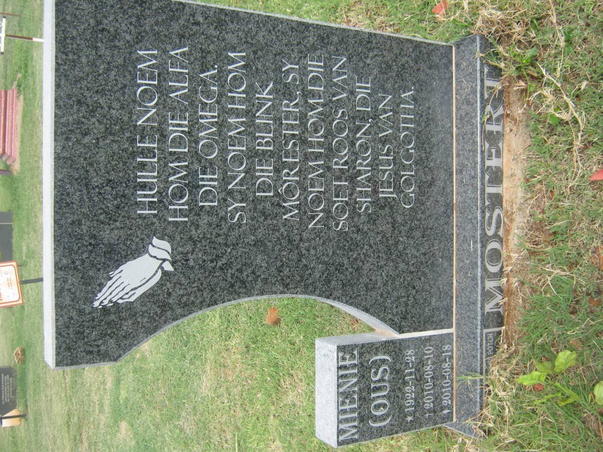 MOSTERT Mienie 1922-2010